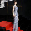 2907076000879.jpg Slim Fit Long Banquet Party Dress – Elegant Evening Gown