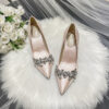 Champagne Silk Bridesmaid White High Heels