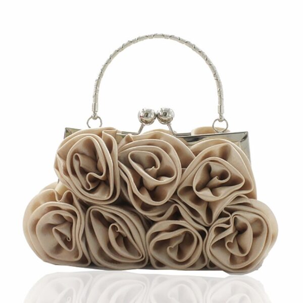 Rose Banquet Evening Bag – Floral Bridal Clutch