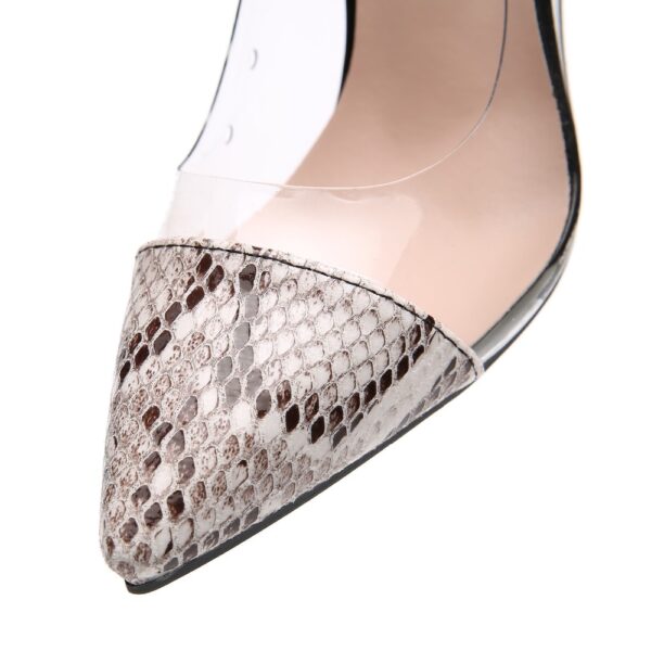 Patchwork Faux Snakeskin Print Court Shoes