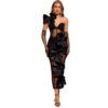 Luxury Black Bandage Skirt Dress with Gloves – Elegant Banquet & Party Formal Look