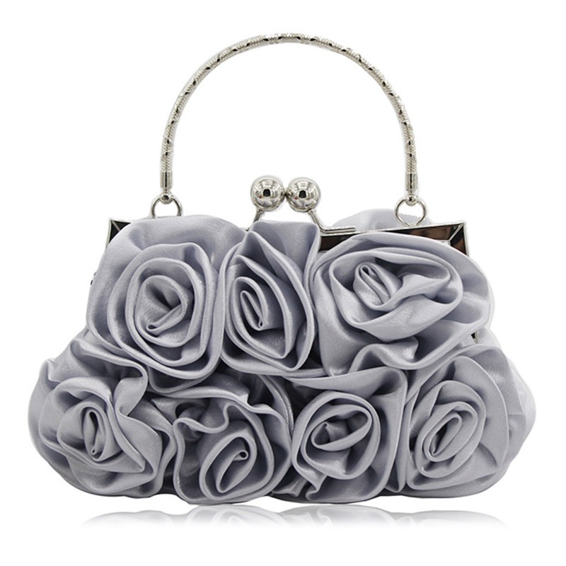 Rose Banquet Evening Bag – Floral Bridal Clutch