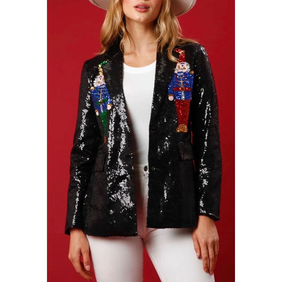 Loose Sequin Blazer for Women – Party Multi-Color Top - Image 6