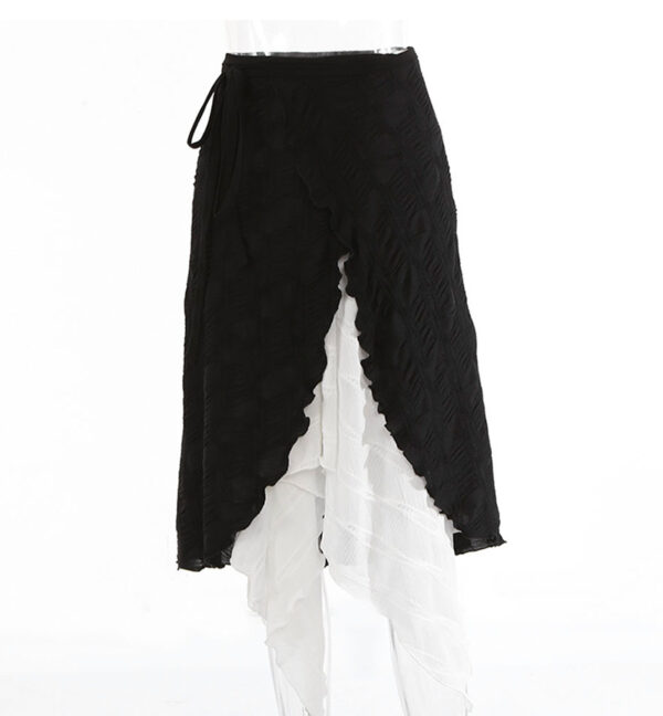 Irregular Contrast Mesh Midlength Dress – Stylish Women’s Wear