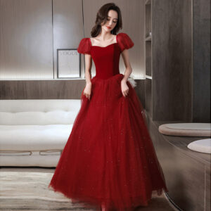 luxury red engagement party dress for women