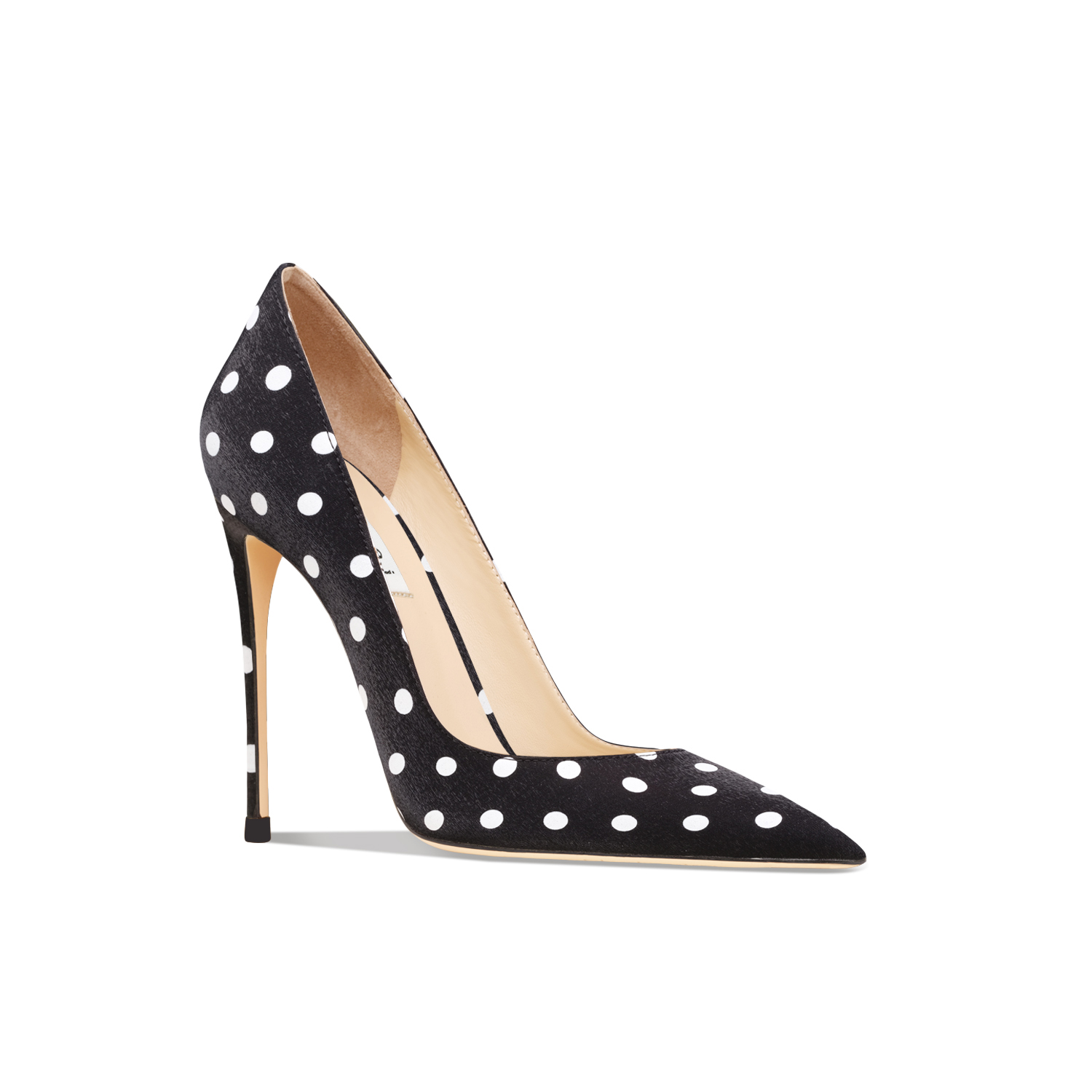 premium black polka dot stiletto heels