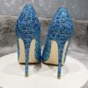 Glitter Sequins Crocodile Effect Women Pointy Toe High Heel