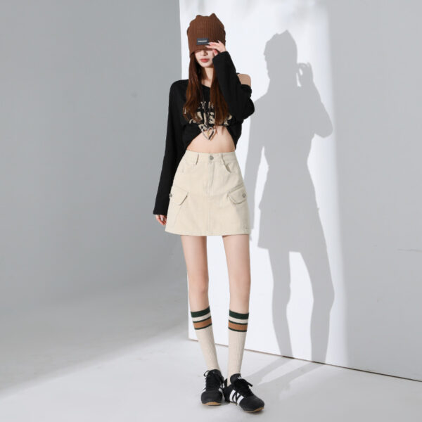 High-Waisted Slim-Fitting Versatile Midi Skirt, Cargo Mini Skirt, A-Line Pencil Skirt