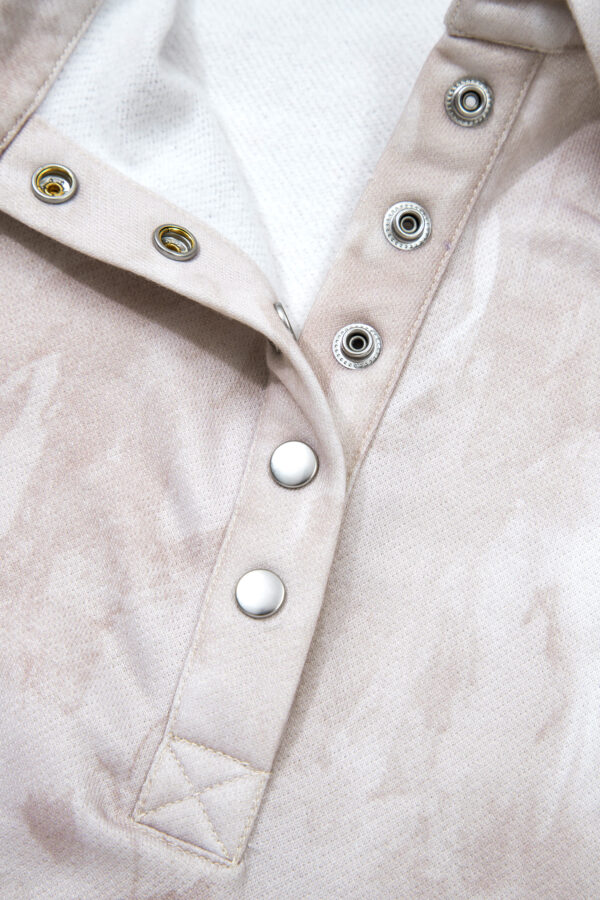 White Abstract Woodland Print Balloon Sleeve Pullover Drawstring Mini Skort Set