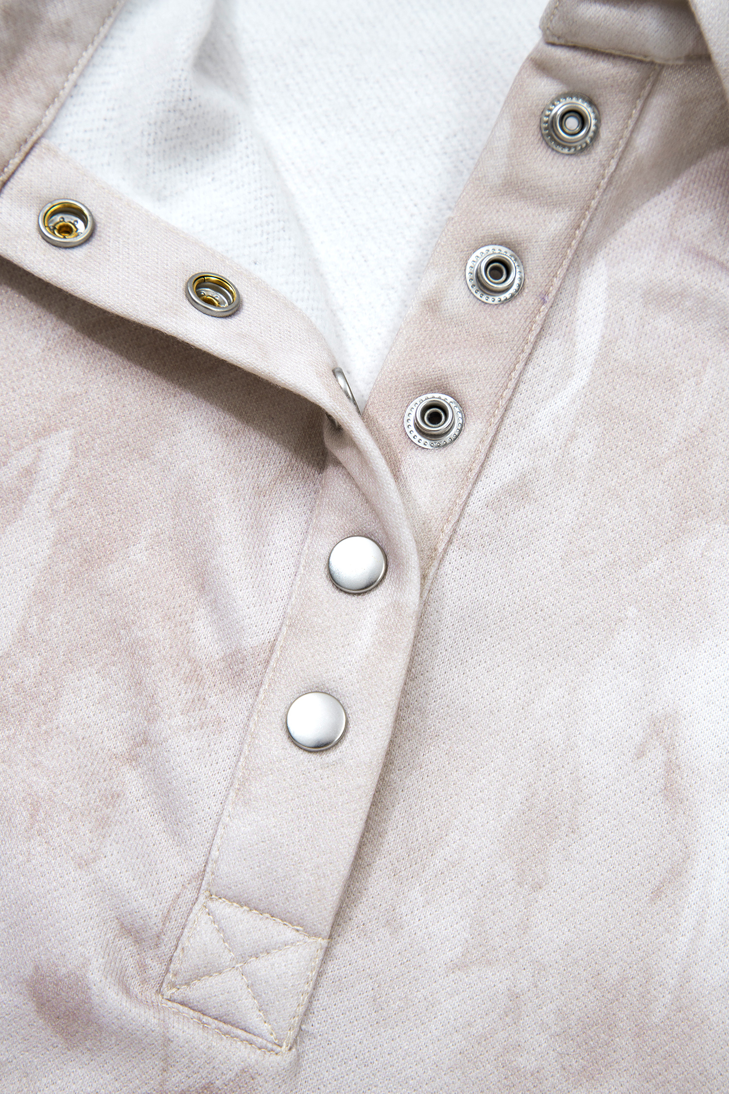 White Abstract Woodland Print Balloon Sleeve Pullover Drawstring Mini Skort Set - Image 10