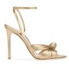 Womens Large Light Gold PU Slim High Heel Sandals