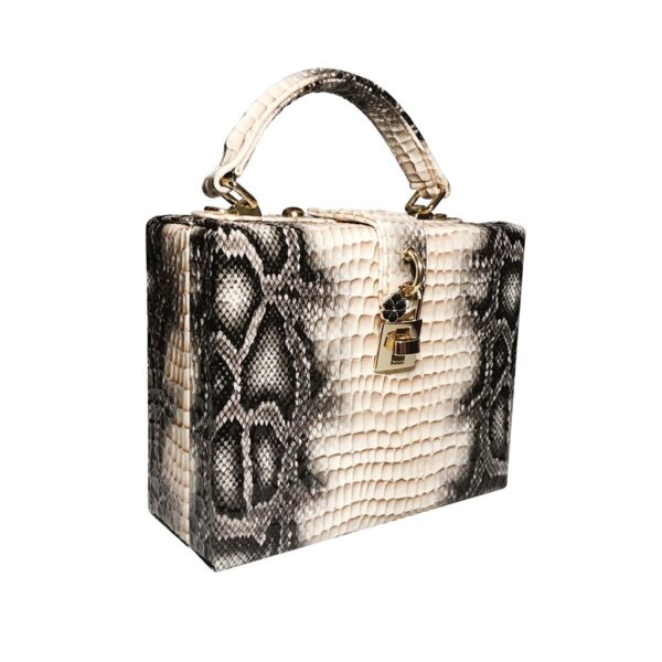 Snake Print Box Handbag – Stylish Animal‑Print Evening Bag
