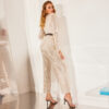 Sequin Party Jumpsuit for Women – Deep V Wide Leg