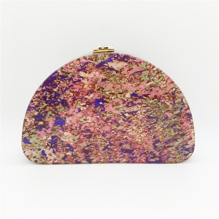 Ins Crescent D Shape Font Glitter Acrylic Dinner Bag - Image 3