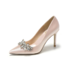Crystal Bridal Shoes – Champagne Satin Bridesmaid Shoes