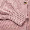 Light Pink Mixed Texture Knit Button V Neck Sweater Cardigan
