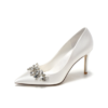 Crystal Bridal Shoes – Champagne Satin Bridesmaid Shoes