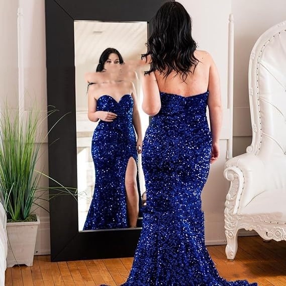 Annual Meeting Cocktail Party Host's Dress Split Fishtail Dress - Image 4