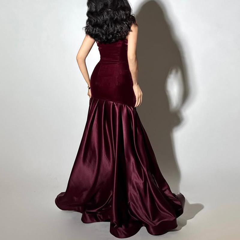 Luxury Women’s Irregular Stitching Long Dress – Designer Special Event Wear - Image 4