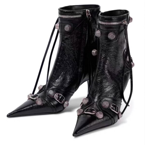 Pointed Toe Ankle Boots Black Stiletto Dress Party Boots