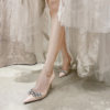 Crystal Bridal Shoes – Champagne Satin Bridesmaid Shoes