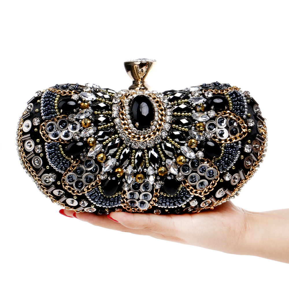 Embroidered Retro Evening Bag – Vintage Banquet Clutch - Image 2