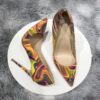 Art Painting Printed Women Partent Stiletto High Heels