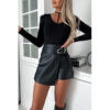 casual leather shorts for women fashion everyday wear
