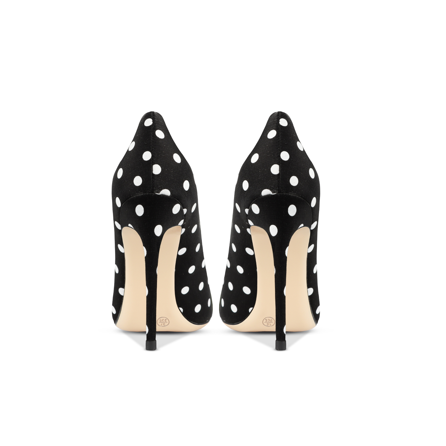 Leather Black Polka Dot High-Heeled - Image 3