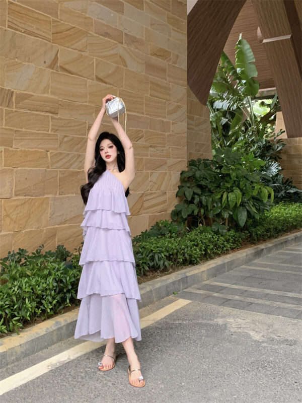 Halter Stitching Cake Fairy Dress – Elegant Women’s Design