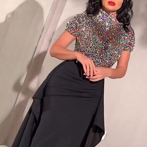 Sequin Wrap Bodycon Party Dress – Elegant Designer Cocktail Dress