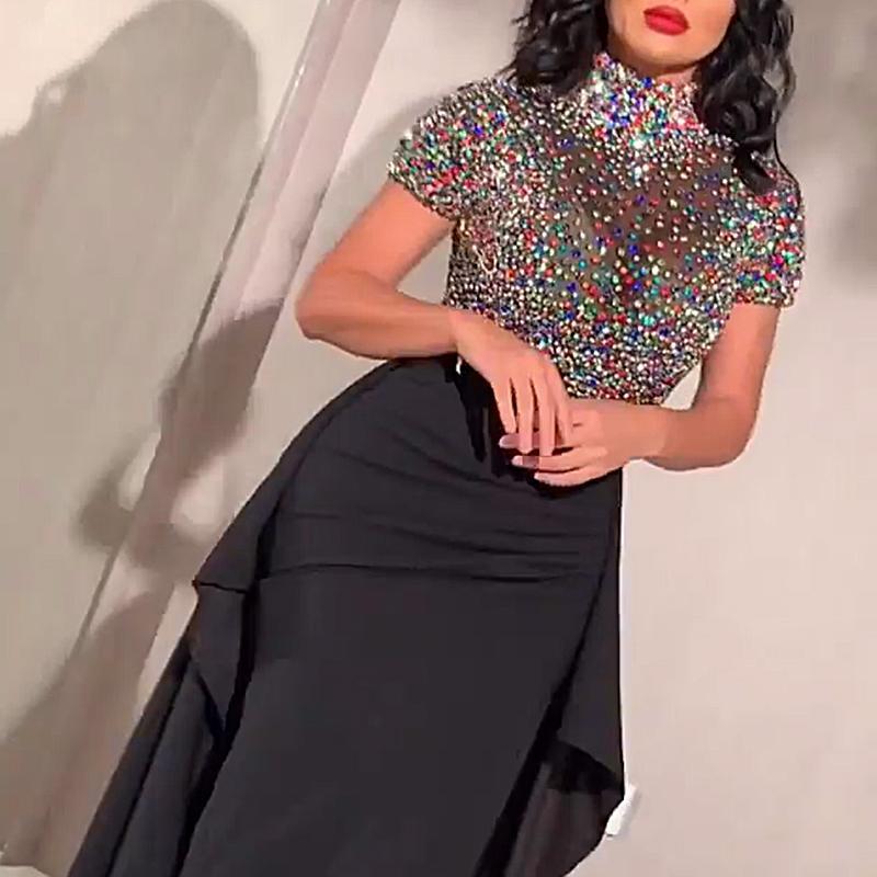 Women's Sequin Wrap Hip Party Gown Dress - Image 5