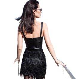 Strapless Sequin Tassel Mini Dress – Summer Party Chic