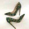 Green Python Pattern Embossed Stilettos High Heels