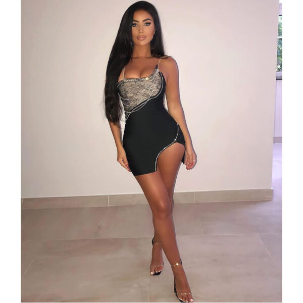 Lace Slit Bandage Party Dress – Sling Nightclub Style