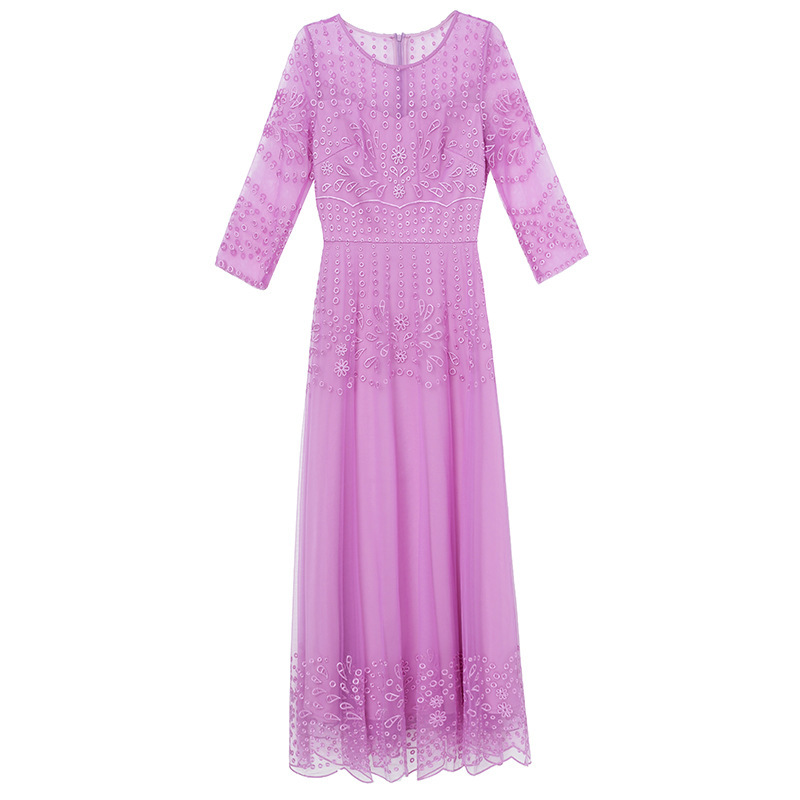 Premium Embroidered Beaded Party Dress Skirt - Image 5