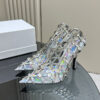 prismatic crystal design high heels for women
