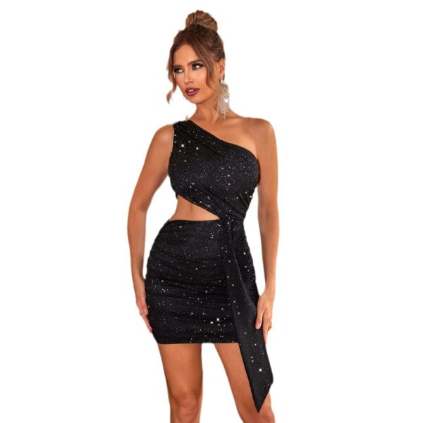 Backless Crossbody Collar Dress – Stylish Women’s Design