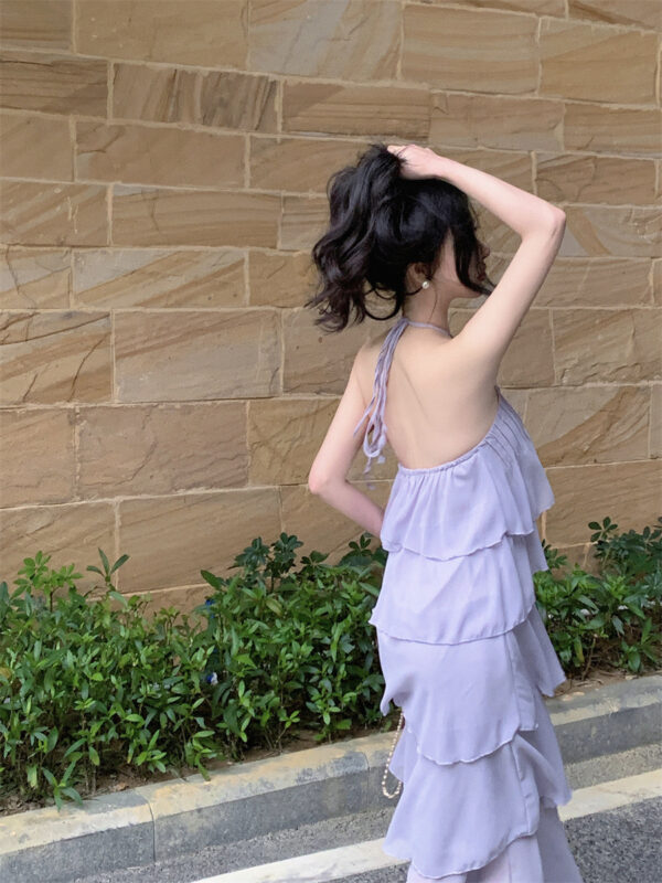 Halter Stitching Cake Fairy Dress – Elegant Women’s Design