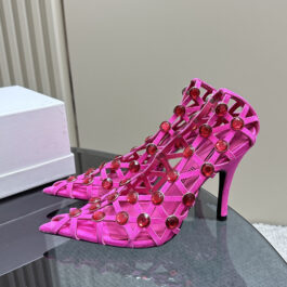 Luxury Crystal Design Women’s Pumps Prismatic Hollowed Out Sexy Pointed Toe High Heels