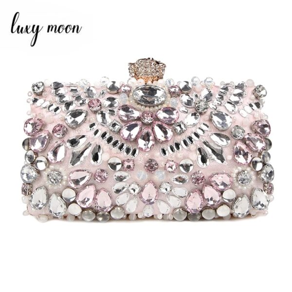 Luxy Moon Rhinestone Clutch Handbag – Wedding & Party Sparkle