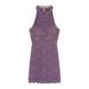 New Chinese Style Purple ShawlQipao Lace Halter Neck Dress Fitted Bodycon Dress for Dating Short Dress