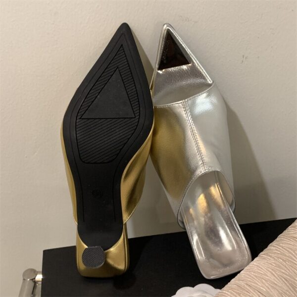 Pointed Peep Toe Slide Slippers