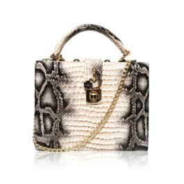 Snake Print Box Handbag – Stylish Animal‑Print Evening Bag