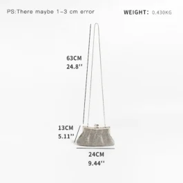 Rhinestone Chain Crossbody Purse – Stylish Beaded Evening Bag