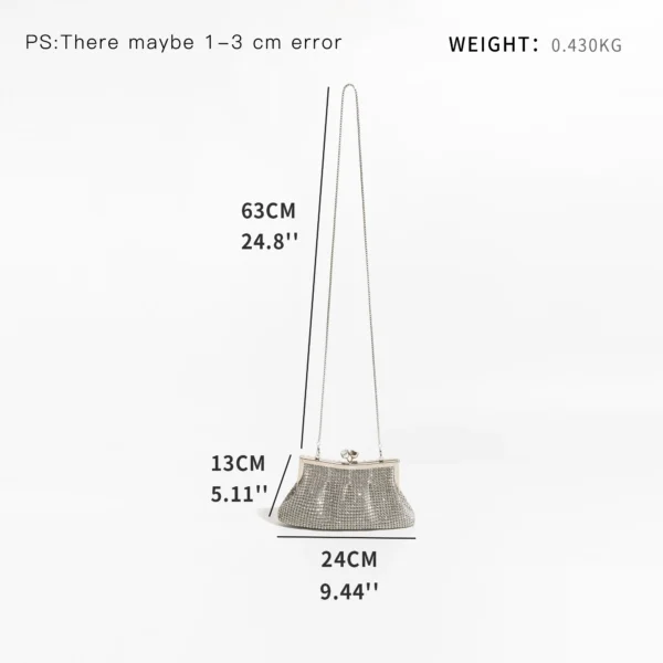 Rhinestone Chain Crossbody Purse – Stylish Beaded Evening Bag