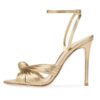 light gold slim high heel sandals for women
