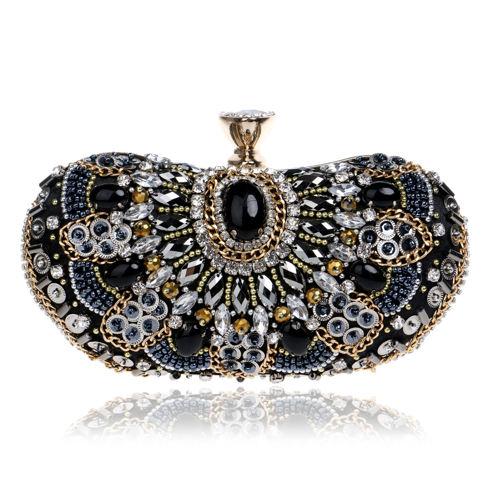 Embroidered Retro Evening Bag – Vintage Banquet Clutch - Image 5