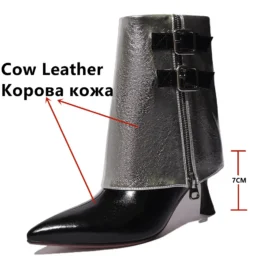 Mixed Colors Thin High Heels Party Office Lady Genuine Leather Shoes