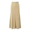 French Elegant Ribbed Gold Hollow Pattern Refined Commute Top + Skirt Set for Women